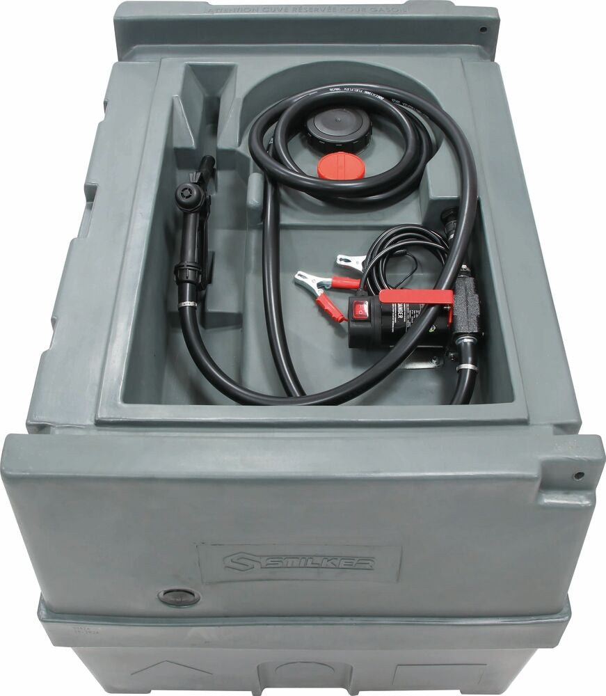 Cuve Ravitaillement Gasoil PE 450L avec Pompe Gasoil 12V 45 l/min et Pistolet Automatique/Capot 3