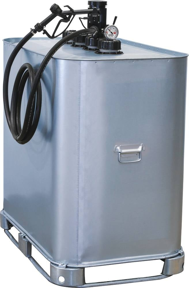 Cuve Stockage Gasoil Galvanisée 700L Double Paroi avec Pompe Gasoil 230V 35 l/min