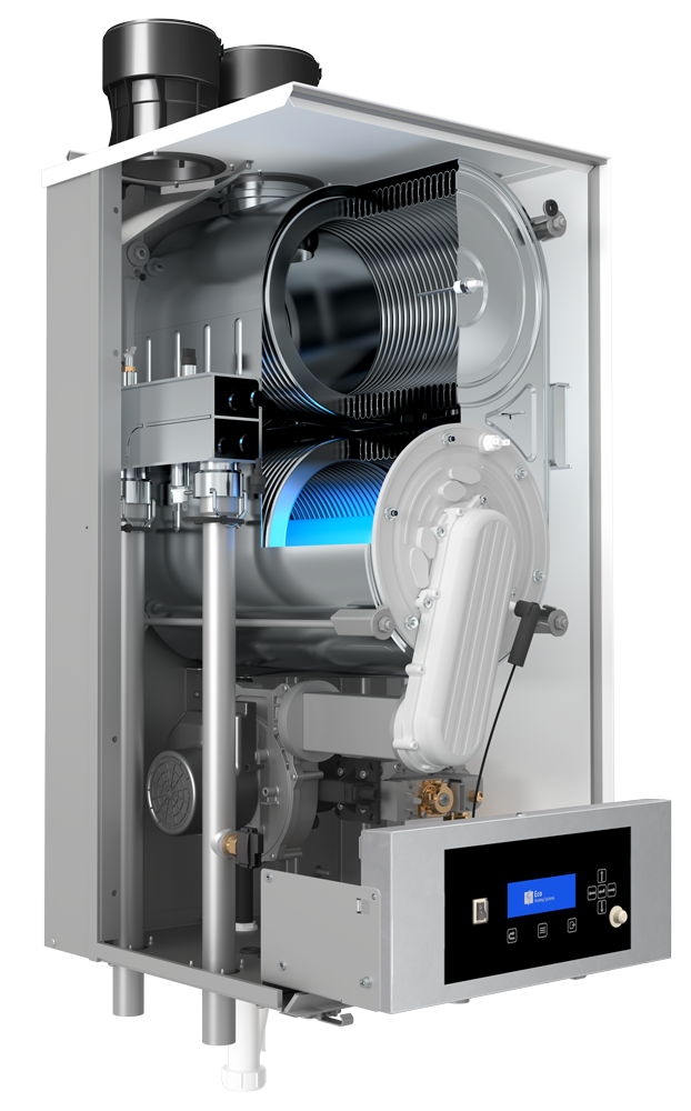 vu intérieur de la chaudière cb ch 