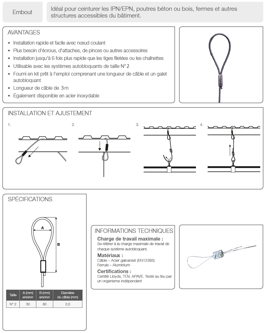 Fixation plafond IPN pour destratification