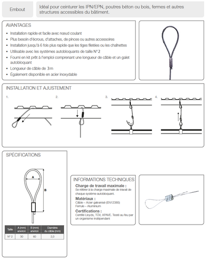 Fixation plafond IPN pour destratification