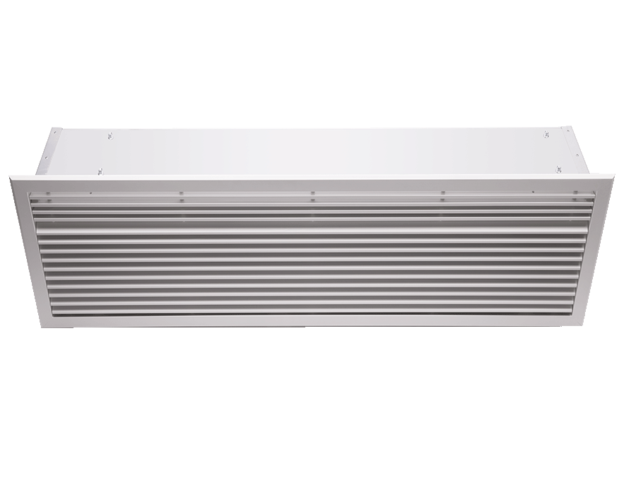 Rideau d'air électrique 6-12 kW Encastré 1 mètre - Grille blanche RAL9016